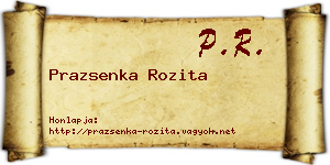 Prazsenka Rozita névjegykártya